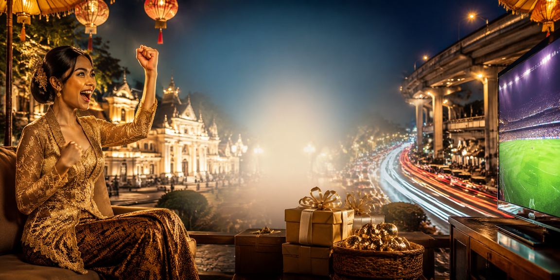 Suasana festival dengan nuansa casino dan transaksi digital yang meriah